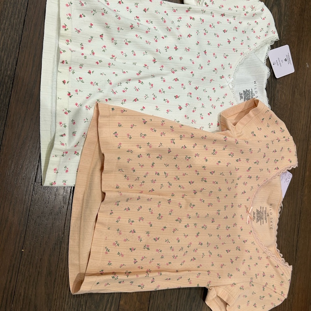 Floral Print cropped/babytee Set